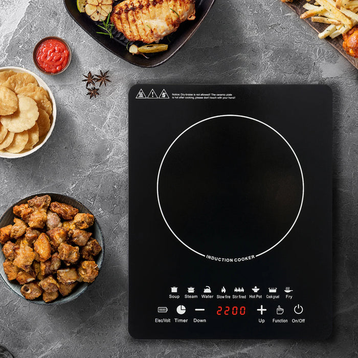 HeatMate™ 750W Portable Induction Cooktop – Electric Counter Stove with Timer, Warm Mode & Presets
