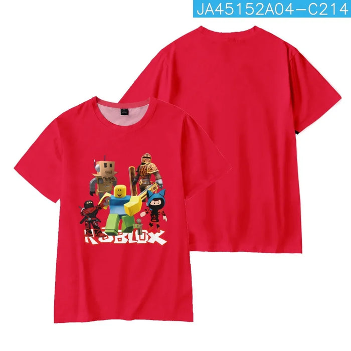 ROBLOX Cartoon O-neck Boys Girls Tops Short Sleeve