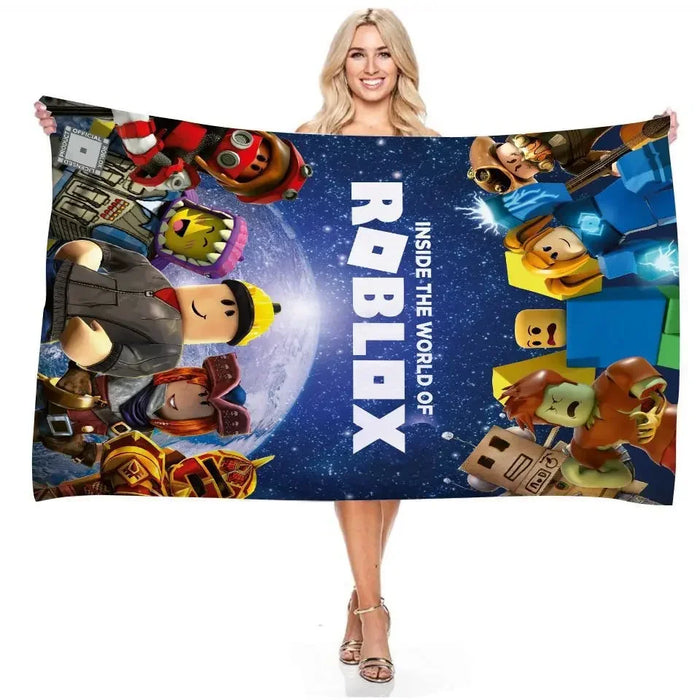 Roblox Children's Bath Towel Anti-sand Microfiber Beach Towel Picnic Cloth