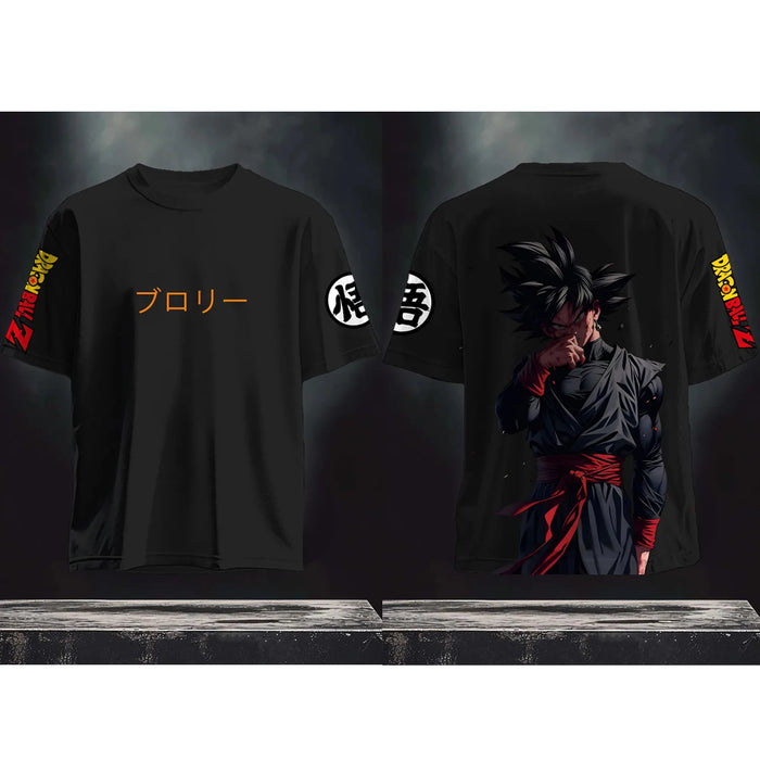 Dragon Ball-Inspired Men’s Graphic Tee — Red Short-Sleeve Anime Streetwear Shirt