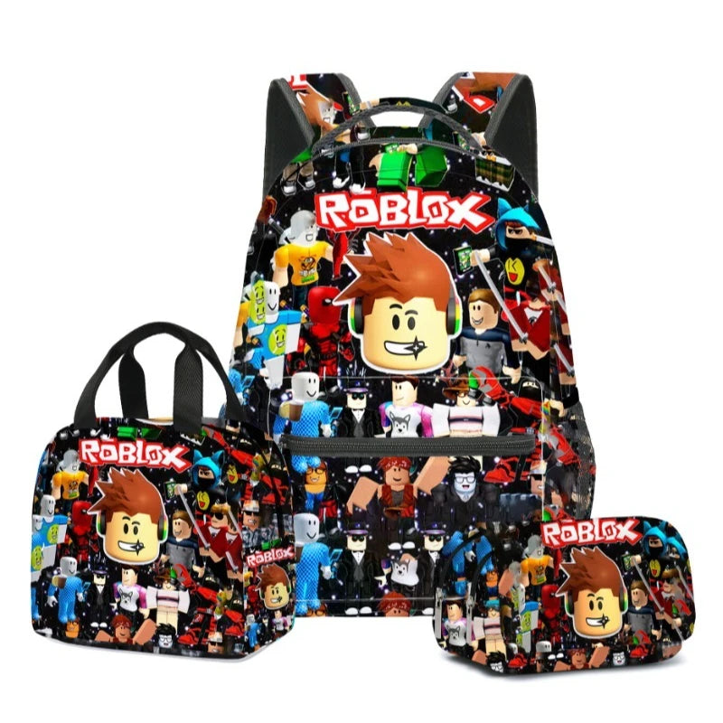Roblox™ 3-Piece Roblox School Set – Backpack, Lunch Bag & Pencil Case for Kids & Students