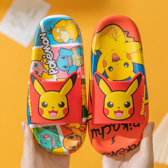 Pokémon Kids Summer Slippers – Cute Pikachu Indoor Non-Slip Soft Sandals