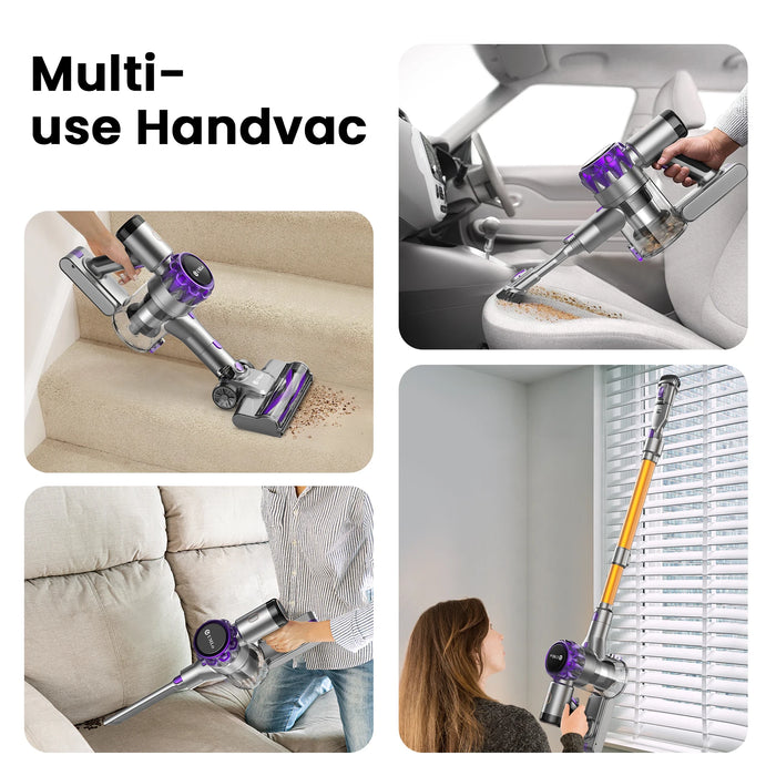 Cordless Vacuum Cleaner – 40Kpa Powerful Suction, 55-Min Runtime, Touchscreen Control, Lightweight Wireless Stick Vacuum for Pet Hair & Carpets