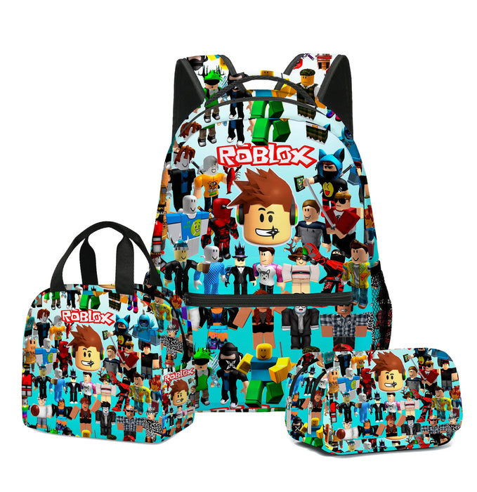 Roblox™ 3-Piece Roblox School Set – Backpack, Lunch Bag & Pencil Case for Kids & Students