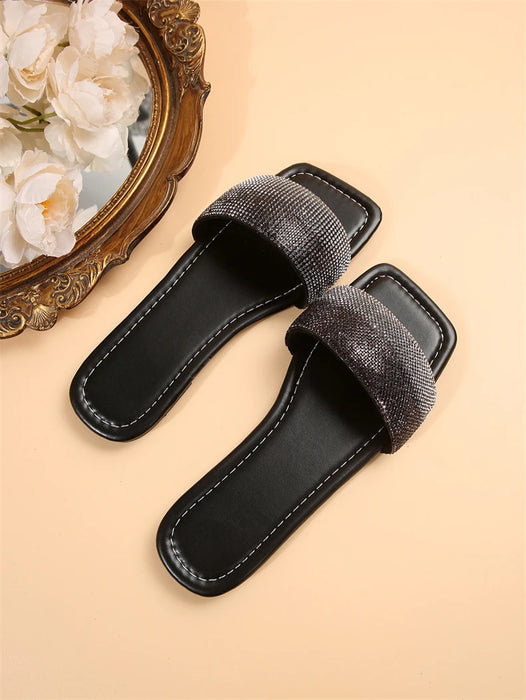 Luxury Designer Women Rhinestone Fashion Ladies Slippers