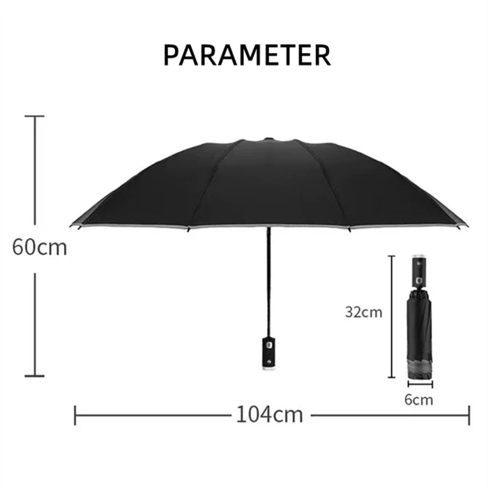 Fully Automatic UV Umbrella With LED Flashlight Reflective Stripe Reverse Umbrella For teslas model 3 model X Y S