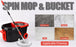 360° Spin Mop Bucket Sets Wrings System, Bucket with Wheels and 61''/155cm Extendable and Adjustable Handle, Dry wet separation