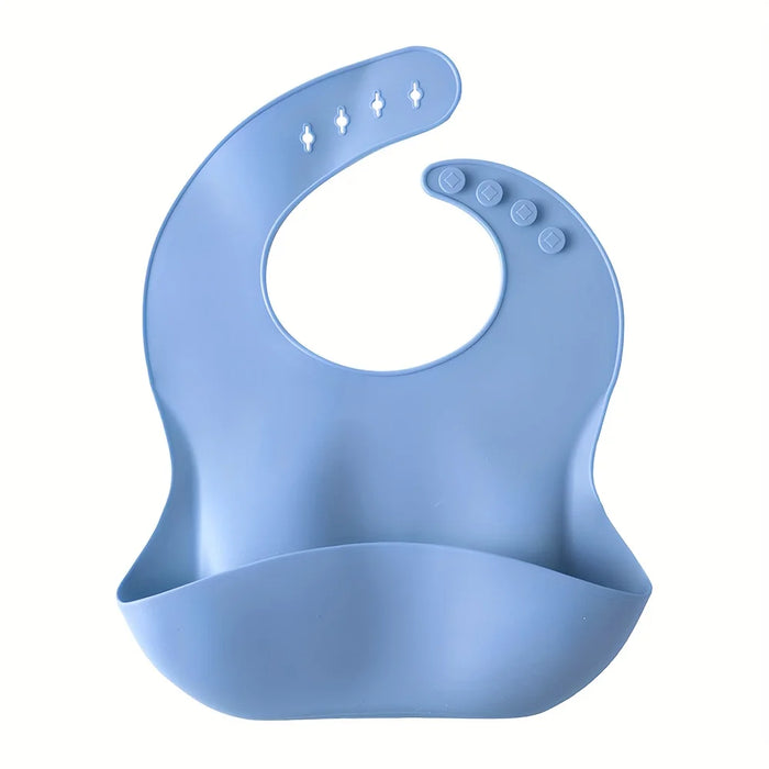 6-Piece Silicone Baby Feeding Set – Suction Bowl, Divided Plate, Straw Cup, Adjustable Bib & Spoon for Toddlers