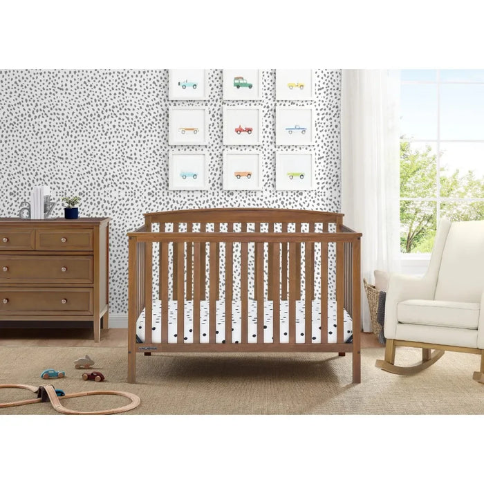 6-in-1 Convertible Baby Crib, Chestnut Suitable for children and infants