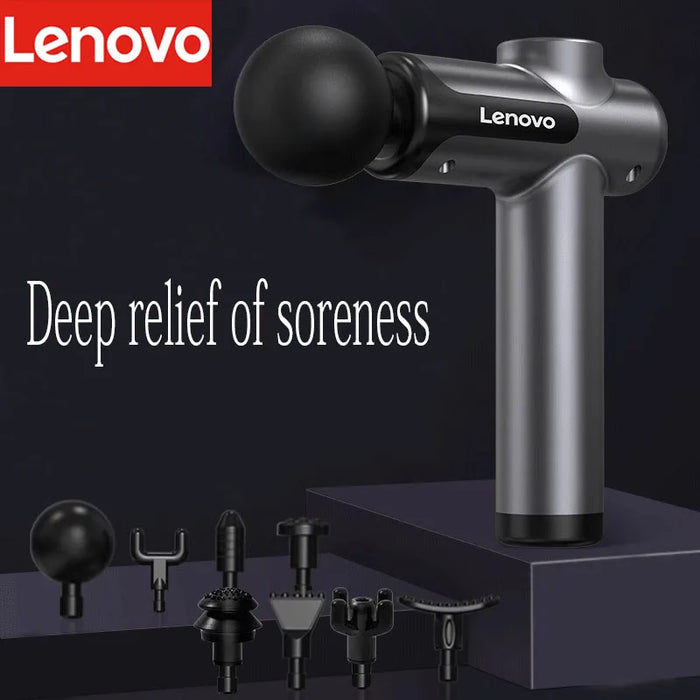 Lenovo Professional Deep Tissue Percussion Massager | Intelligent Brushless Motor with LED Touch Display | 8 Premium Massage Heads for Muscle Recovery