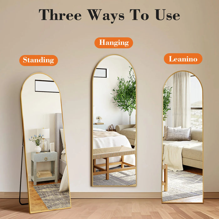 ReflectPro™ Full Body Mirror – 59"x16" Standing & Wall-Mounted, Aluminum Alloy Frame for Bathroom & Bedroom