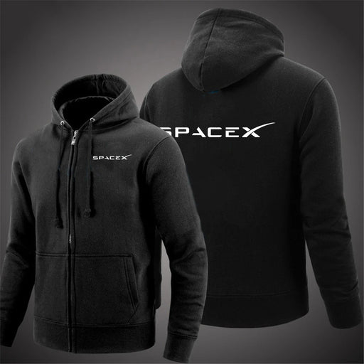SpaceX Men’s Full-Zip Hoodie | Premium Fleece Tech Jacket with Hood