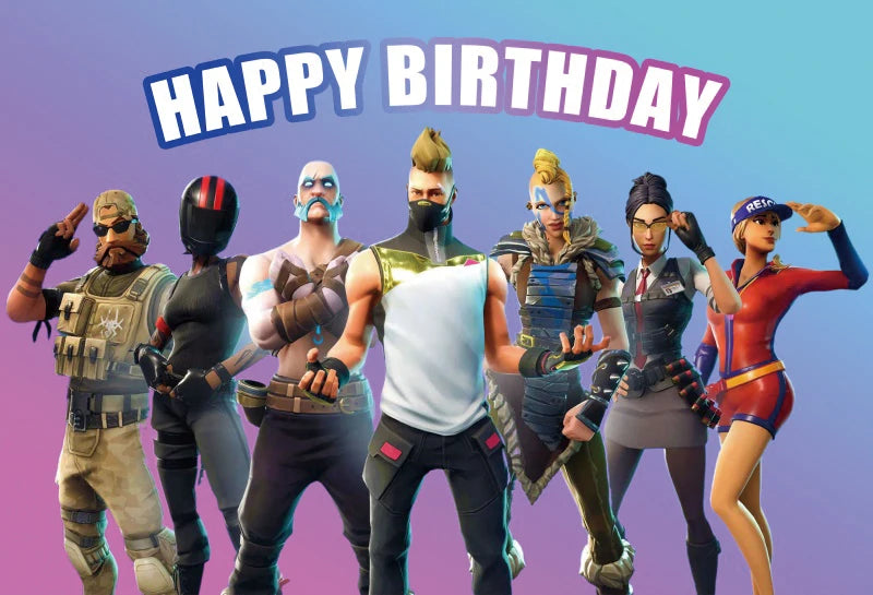 Game Fortnite Birthday Party Decoration Tableware Set 10 people Backdrop Alpaca Balloon Baby Shower Kid Party Supplies