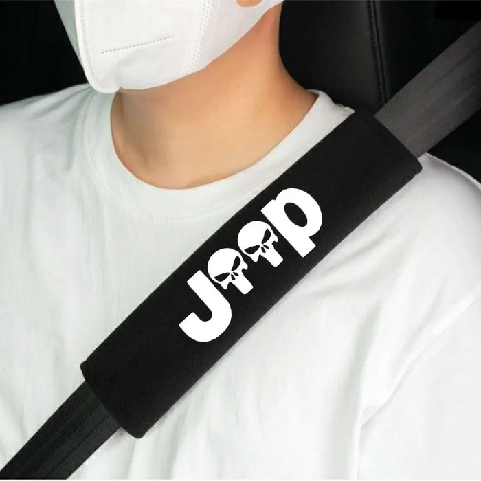 2pcs Car Seat Belt Cover Cotton Seat Belt Shoulder Guard For Jeep Renegade Wrangler JK JL Grand Cherokee Compass Patriot