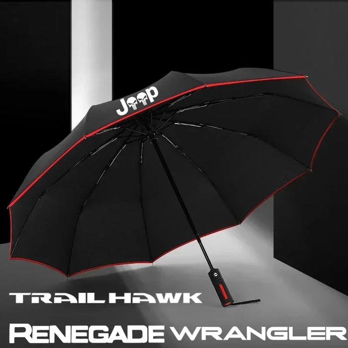 Car Automatic Folding Windproof Sunshade Umbrella For Jeep Wrangler Renegade Grand Cherokee Trail Hawk Auto Accessories