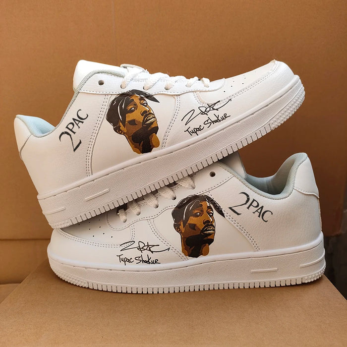 Tupac Rapper 2Pac Fashion Platform Sneakers