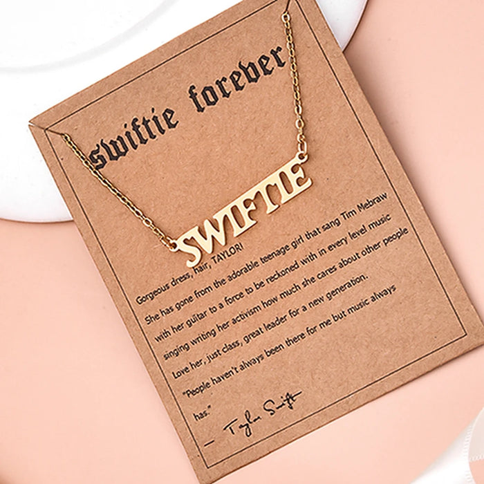 Taylors Exquisite Swift Necklace Stainless Steel Swiftie Pendant Jewelry