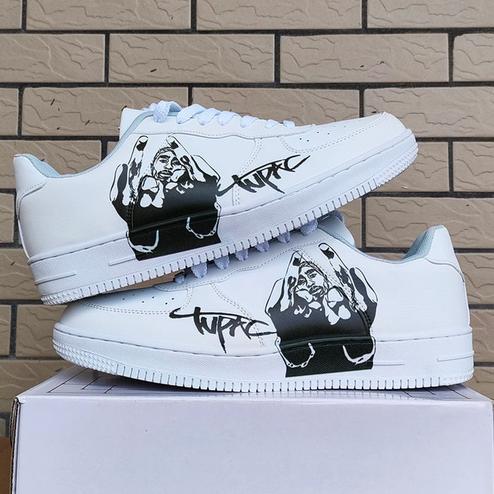 Tupac Rapper 2Pac Fashion Platform Sneakers