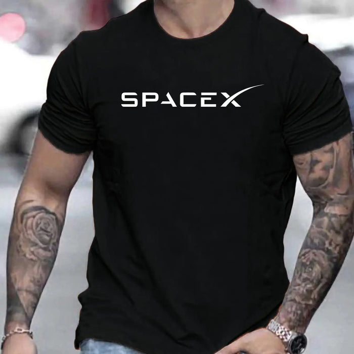 SpaceX Men’s Graphic T-Shirt | Premium Cotton Crew Neck Short Sleeve Tee