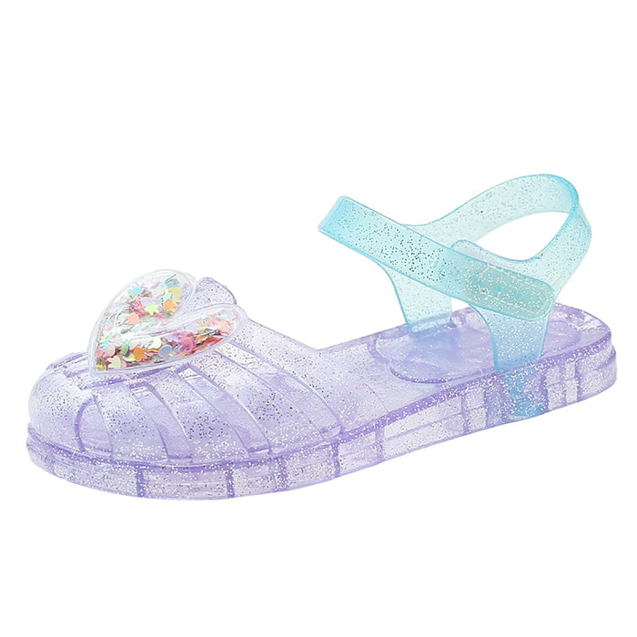 Kids Crystal Jelly Sandals – Glitter Butterfly Summer Shoes for Toddler Girls, Soft Rubber Slip-On