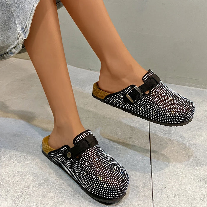 Luxury Designer Crystal Clogs Woman Slides