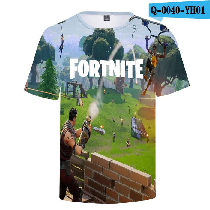Fortnite Graphic T-Shirt for Men & Kids – Short Sleeve Summer Tee, Unisex Gamer Top