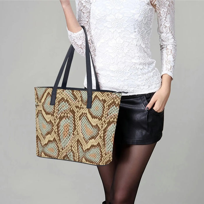 Luxury Serpentine Handbags Fashion Elegant Leather Shoulder Ladies Tote Bags