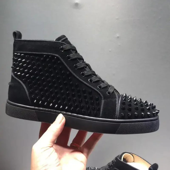 Luxury Designer High Top Men's Flat Rivet Sneakers