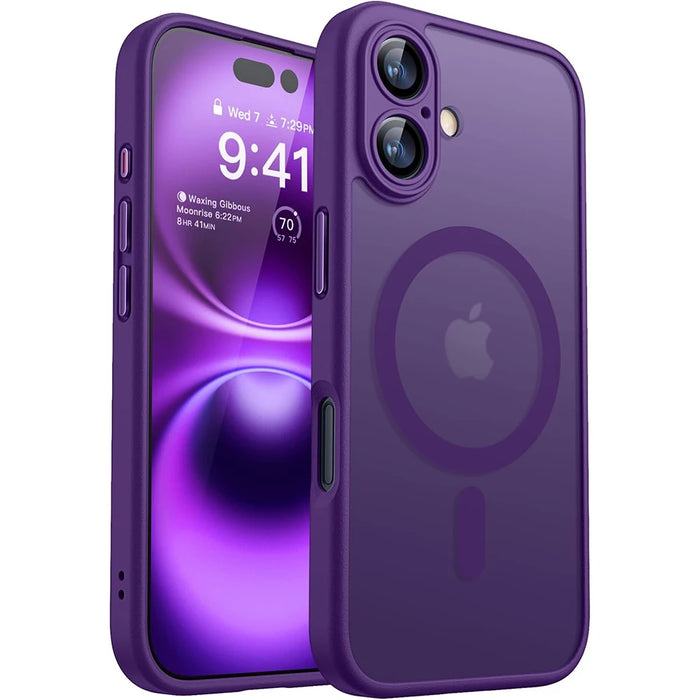 Luxury Magnetic Shockproof iPhone Case – For iPhone 16/15/14/13 Pro Max Plus, MagSafe Compatible, Matte Translucent Armor Cover