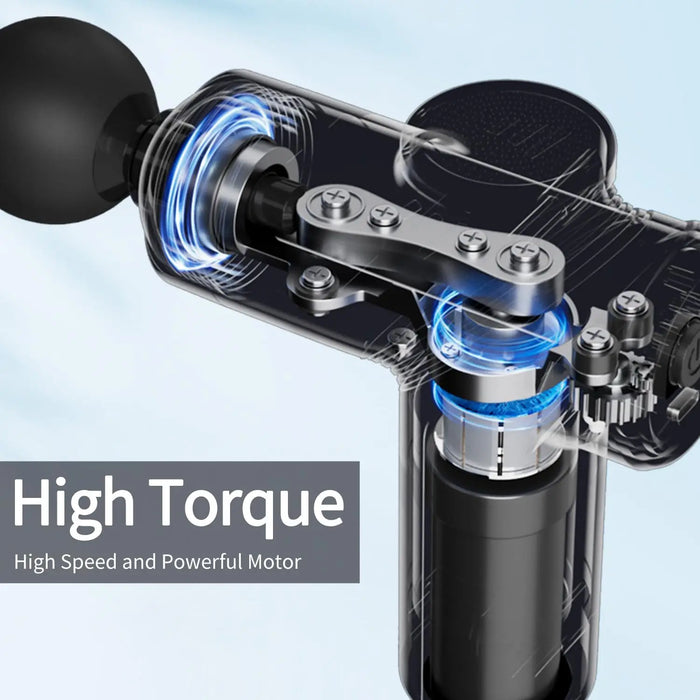 Mini Deep Tissue Massage Gun – Quiet Brushless Motor with 4 Interchangeable Heads | Portable Muscle Massage & Relaxation Device