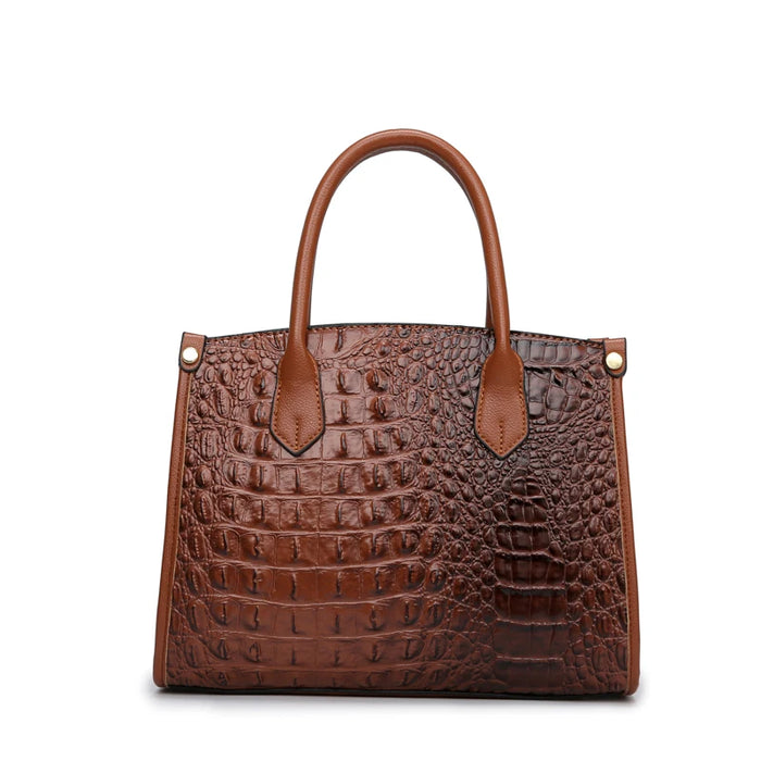 Luxury Croc-Embossed Leather Designer Vintage Purse