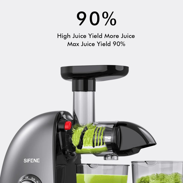 150W Cold Press Juicer – High Yield, Easy Clean, Anti-Clog Slow Juicer (Gray)