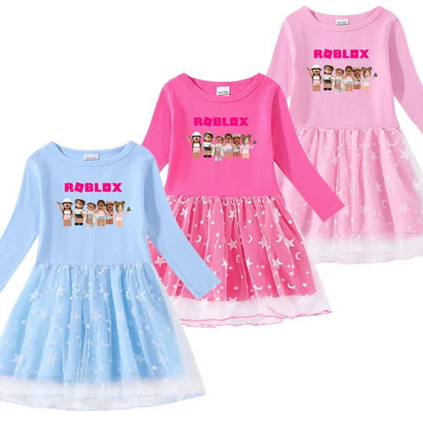 strapless open back dress Roblox Princess Dress for Girls – Long Sleeve Cotton Mesh Star & Moon —  GoBliss