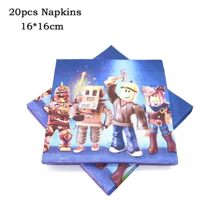 Robot Roblox Kids Birthday Party Supplies Set