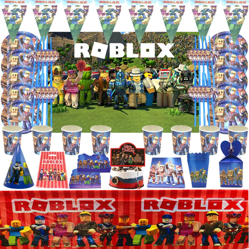 Robot Roblox Kids Birthday Party Supplies Set