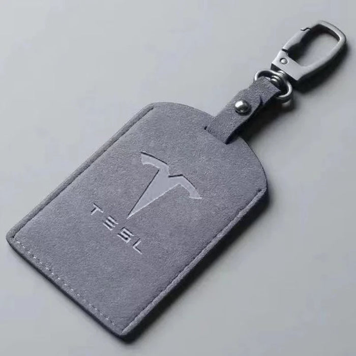 Tesla Key Card Holder Case – Premium Protection Cover for Model 3, Model Y, Model S, Model X & Roadster | Slim Leather Key Bag with Anti-Loss Design