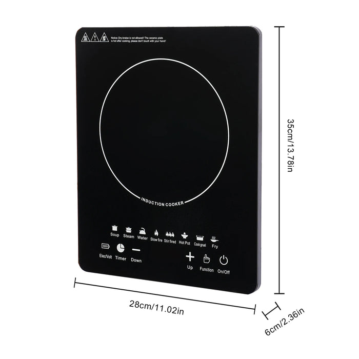 HeatMate™ 750W Portable Induction Cooktop – Electric Counter Stove with Timer, Warm Mode & Presets