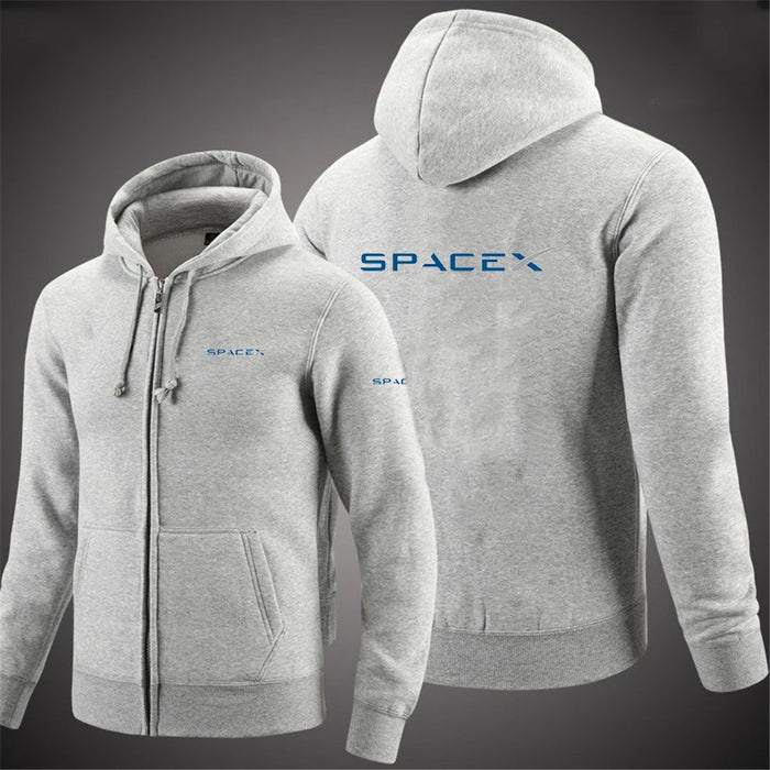 SpaceX Men’s Full-Zip Hoodie | Premium Fleece Tech Jacket with Hood