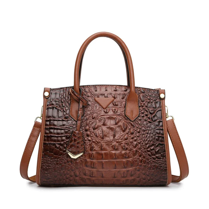 Luxury Croc-Embossed Leather Designer Vintage Purse