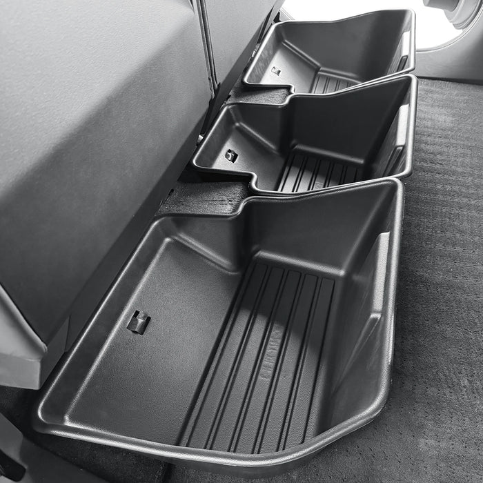 CyberCrate™ Under Seat Storage Box – 3-Piece Rear Organizer Set for Tesla Cybertruck 2024–2025