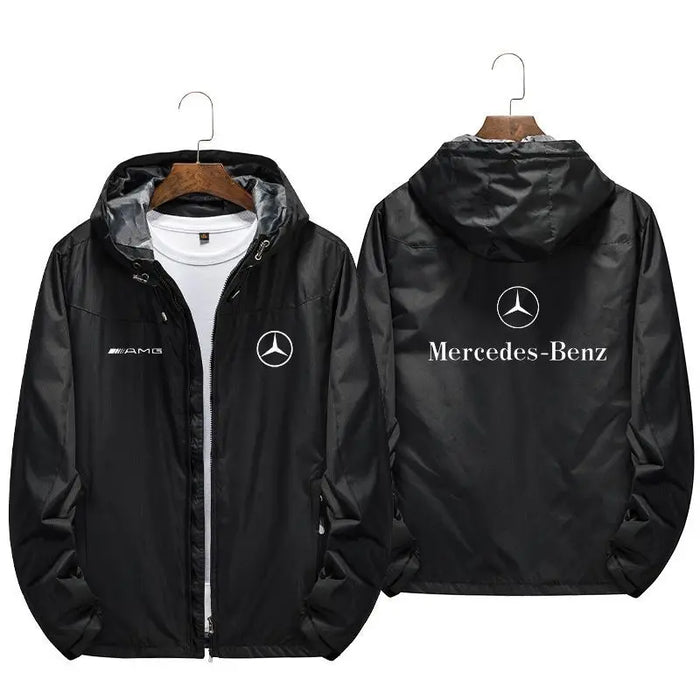 Mercedes-Benz Luxury Men's Trench Coat Hoodie – Stylish Windbreaker Jacket for Everyday & Outdoor Wear