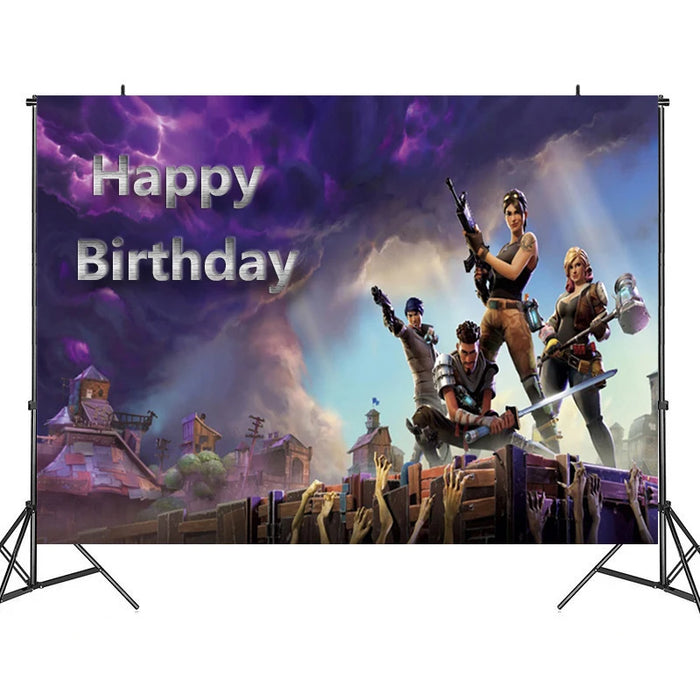 Game Fortnite Birthday Party Decoration Tableware Set 10 people Backdrop Alpaca Balloon Baby Shower Kid Party Supplies