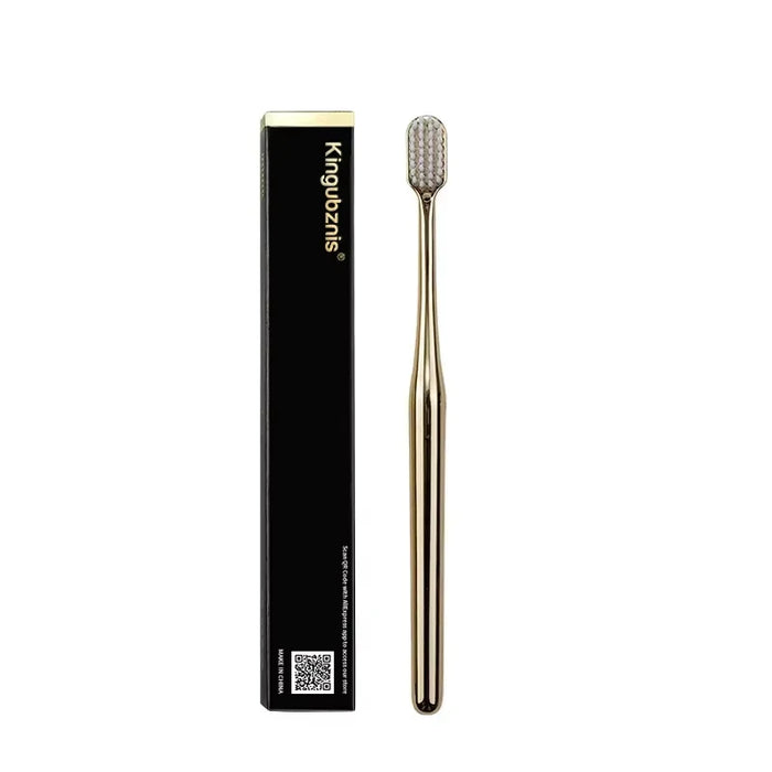 Luxury Metallic Edition Toothbrush | Elegant Gold & Silver Design with Medium-Firm Bristles for Adults