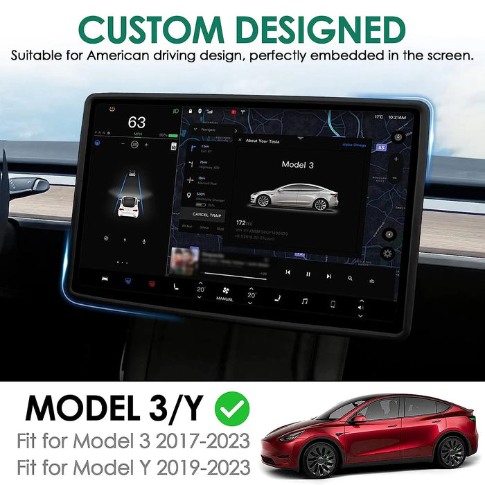 ScreenGuard™ Silicone Edge Protector – Precision Display Frame for Tesla Model 3 & Model Y (2020–2023) - Central Touchscreen Cover