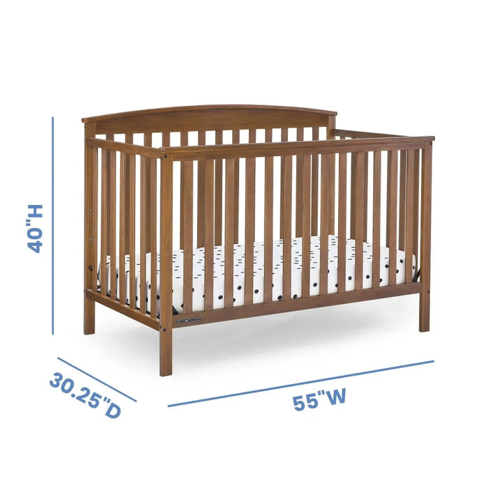 6-in-1 Convertible Baby Crib, Chestnut Suitable for children and infants