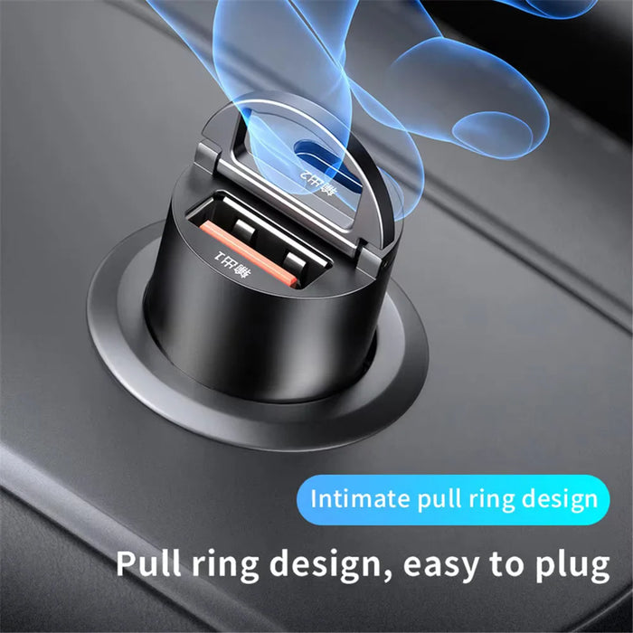 100W/200W Mini Car Charger – QC3.0 PD Fast Charging USB & Type-C Adapter for iPhone, Samsung (12V-24V)