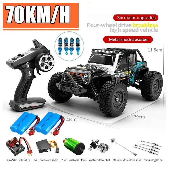 PRO 1:16 4WD RC Car with LED 2.4G Remote Control Cars 70KM/H High Speed Drift Monster Truck for Kids Toys