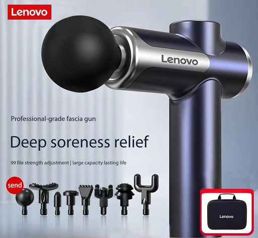 Lenovo Professional Deep Tissue Percussion Massager | Intelligent Brushless Motor with LED Touch Display | 8 Premium Massage Heads for Muscle Recovery
