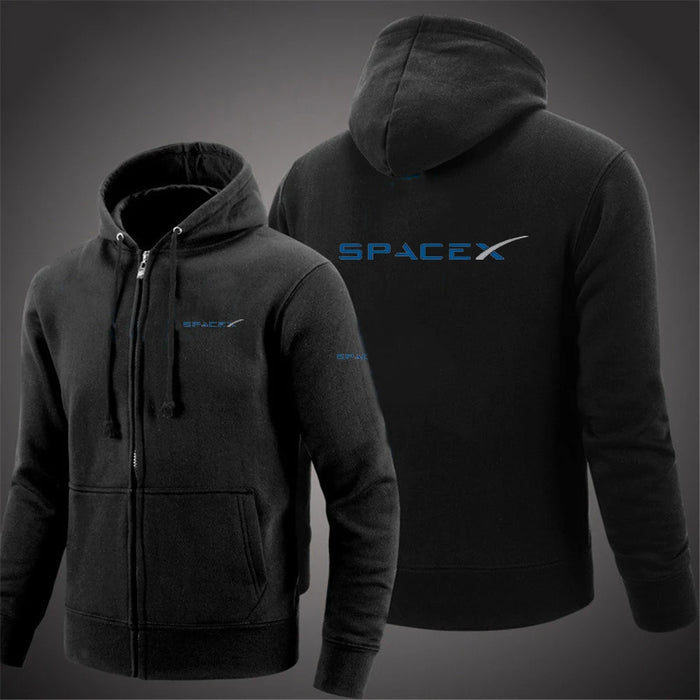 SpaceX Men’s Full-Zip Hoodie | Premium Fleece Tech Jacket with Hood