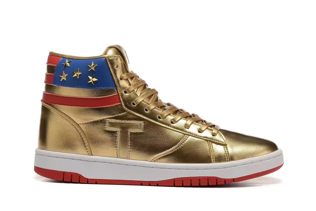 Trump 2024 MAGA Gold Sneakers